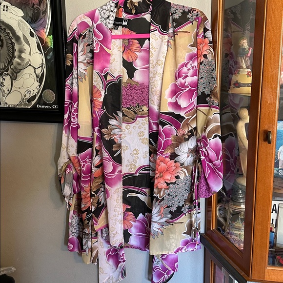 Anthony Sweaters - Floral Kimono Cardigan